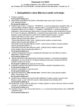 Usnesení 2015 č. 3 z 20.4.2015