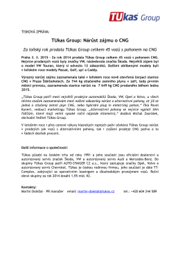 TUkas Group: Nárůst zájmu o CNG
