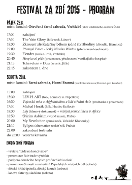 festival Za zdí 2015 - program