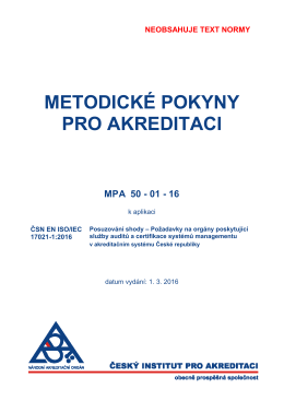 MPA 50-01-16 - Český institut pro akreditaci, ops