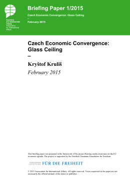 Czech Economic Convergence: Glass Ceiling – Kryštof Kruliš