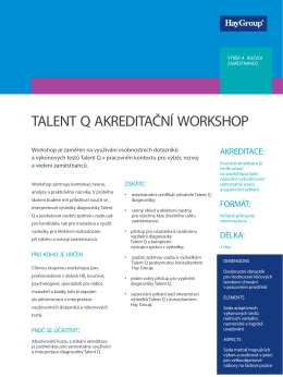 talent q akreditační workshop