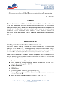 Programové prohlášení - Českomoravská elektrotechnická asociace