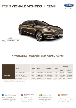 Ceník nového Fordu Vignale Mondeo