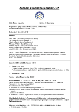 Záznam z jednání OBK - Občanská bezpečnostní komise při jaderné