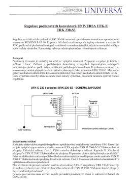 Termostatická regulace konvektorů URK 230-S3