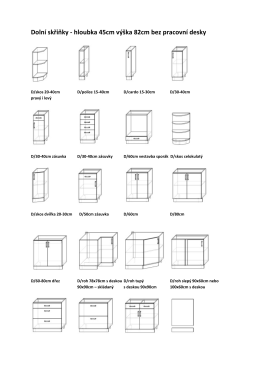 Dolní skříňky - hloubka 45cm výška 82cm bez pracovní desky