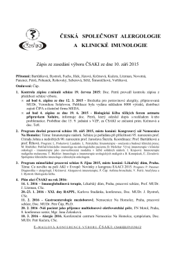 Zápis ze zasedání výboru ČSAKI ze dne 10. září 2015