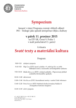 Sympozium Svaté texty a materiální kultura