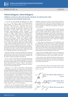 stáhnout newsletter - Česká gastroenterologická společnost