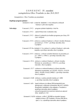 Výpis usnesení zastupitelstva obce Troubsko ze dne 26. 8. 2015