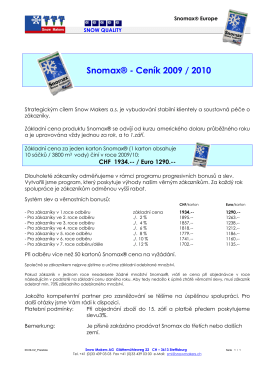 Snomax® - Ceník 2009 / 2010