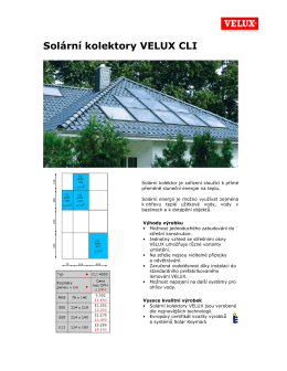 Solární kolektory VELUX CLI