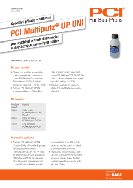Speciální přísada – aditivum PCI Multiputz ® UP UNI