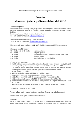 Propozice výstavy MSS 2015 - Českomoravský svaz chovatelů