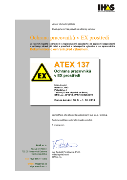 ATEX 137 Ochrana pracovníků v EX prostředí