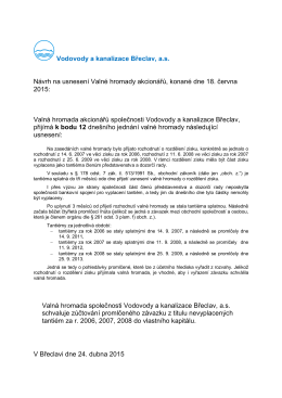 Tantiémy (145 kB, PDF) - Vodovody a kanalizace Břeclav