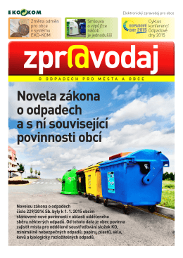 Novela zákona o odpadech a s ní související povinnosti - Eko-kom