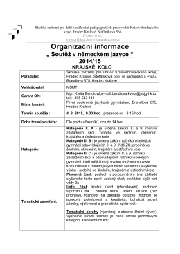 Organizační informace - První soukromé jazykové gymnázium