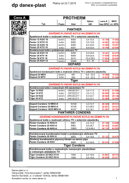 Kotle PROTHERM - ceník - DANEX