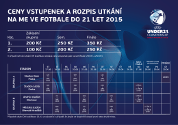 ME ve fotbale U21 2015 - Ceny vstupenek a rozpis utkání