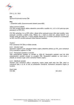STK č.j. 23 / 2015 Od: Sportovně technické komise ČBA Pro
