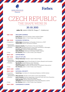 CzeCh RepubliC - Aspen Institute Prague