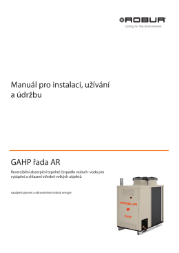 Manuál pro instalaci, užívání a údržbu GAHP řada AR