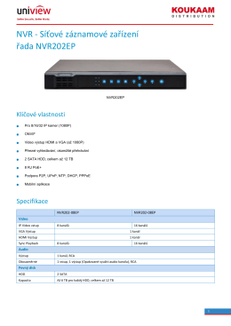 NVR - Síťové záznamové zařízení řada NVR202EP