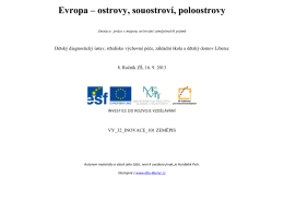Evropa – ostrovy, souostroví, poloostrovy