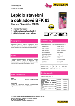 Lepidlo stavební a obkladové BFK 03 (Bau- und