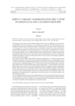 Kniha ACTA 2007_1.indb - Acta Universitatis Agriculturae et