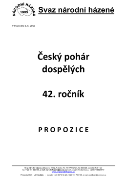 Propozice 42. ročníku Českého poháru