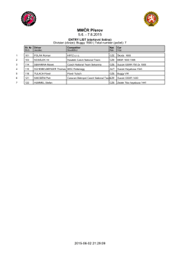 Seznam jezdců k 2.6.2016
