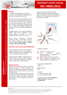 Seminář k revizi normy ISO 14001:2015