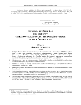 Studijní a zkušební řád ČVUT platný od 1.10.2015
