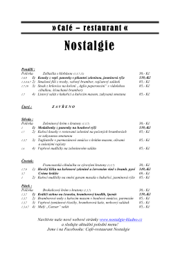 Café – restaurant « - NOSTALGIE Restaurace Kladno