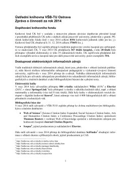 Zpráva o činnosti za rok 2014 - Technické univerzity Ostrava