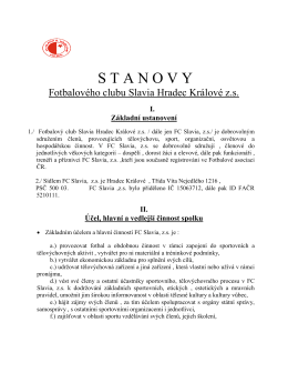 S T A N O V Y - Slavia Hradec