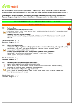 Jídelní lístek Bionea na listopad 2015 - bio