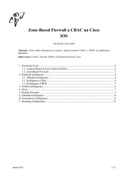 Zone-Based Firewall a CBAC na Cisco IOS