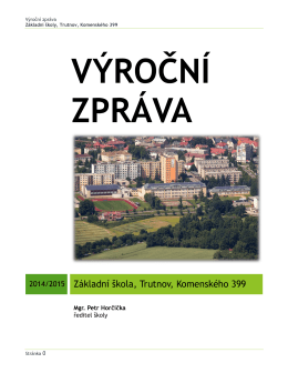 Výroční zpráva 2014 - Základní škola Komenského 499, Trutnov