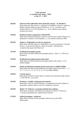 Výpis usnesení ze zasedání rady města 7/2015 ze dne 19. 1. 2015