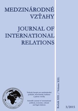 celé číslo / full issue - Fakulta medzinárodných vzťahov