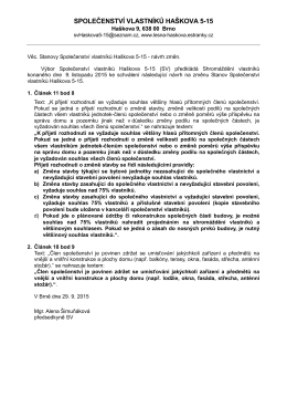 Návrh změn stavov SV 2015 - Společenství vlastníků Haškova 5