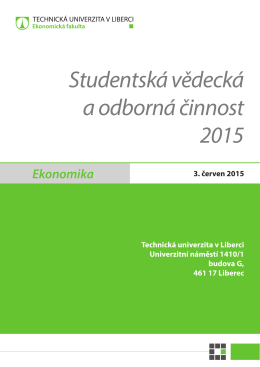 Studentská vědecká a odborná činnost 2015