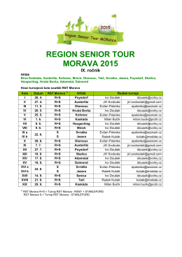 REGION SENIOR TOUR MORAVA 2015