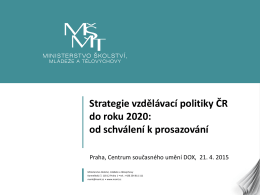 Strategie vzdělávací politiky České republiky do roku 2020