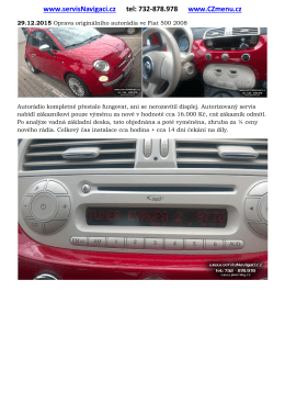 Oprava originálního autorádia ve Fiat 500 2008