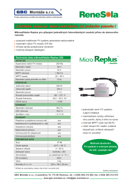 Replus MicroInverter – technický list